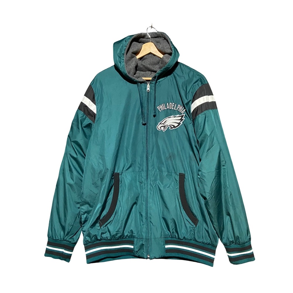 NFL Philadelphia Eagles Reversible Jacket XL G-III Green Nylon Gray 58SGL8074